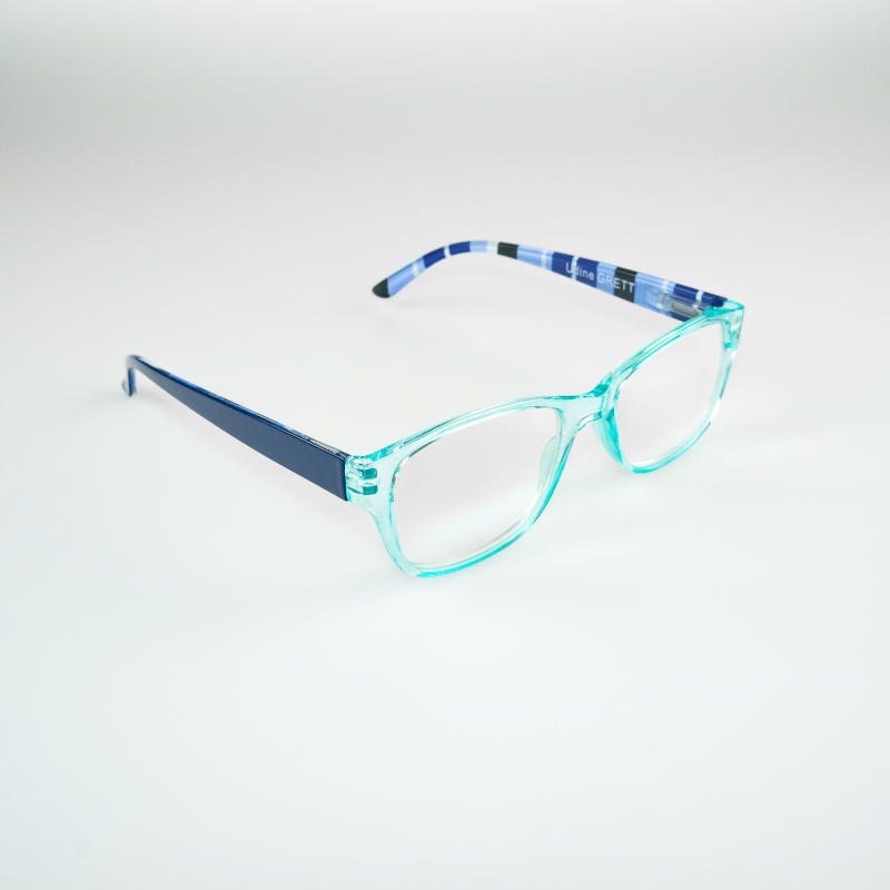 Udine - transparenta läsglasögon i blått