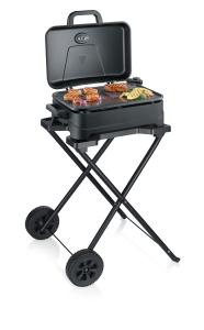 Elgrill med grillplatta, lock och stativ PG 8598