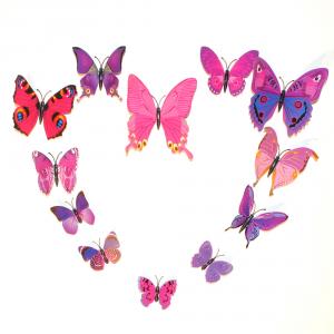 Dekorativa lila fjärilar i PVC med magnet