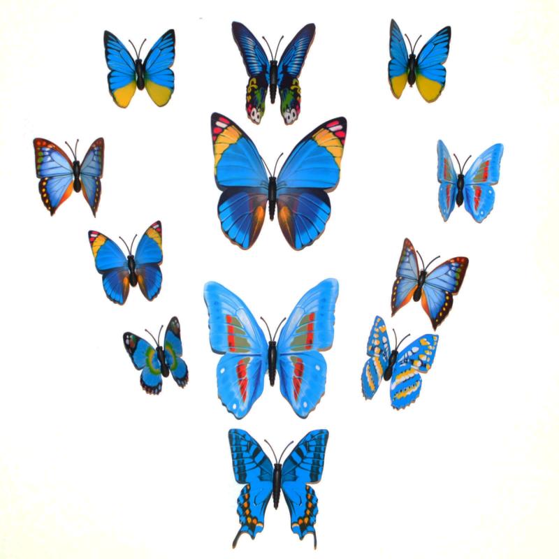 Dekorativa blå fjärilar (modell 2)