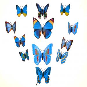 Dekorativa blå fjärilar i PVC med magnet