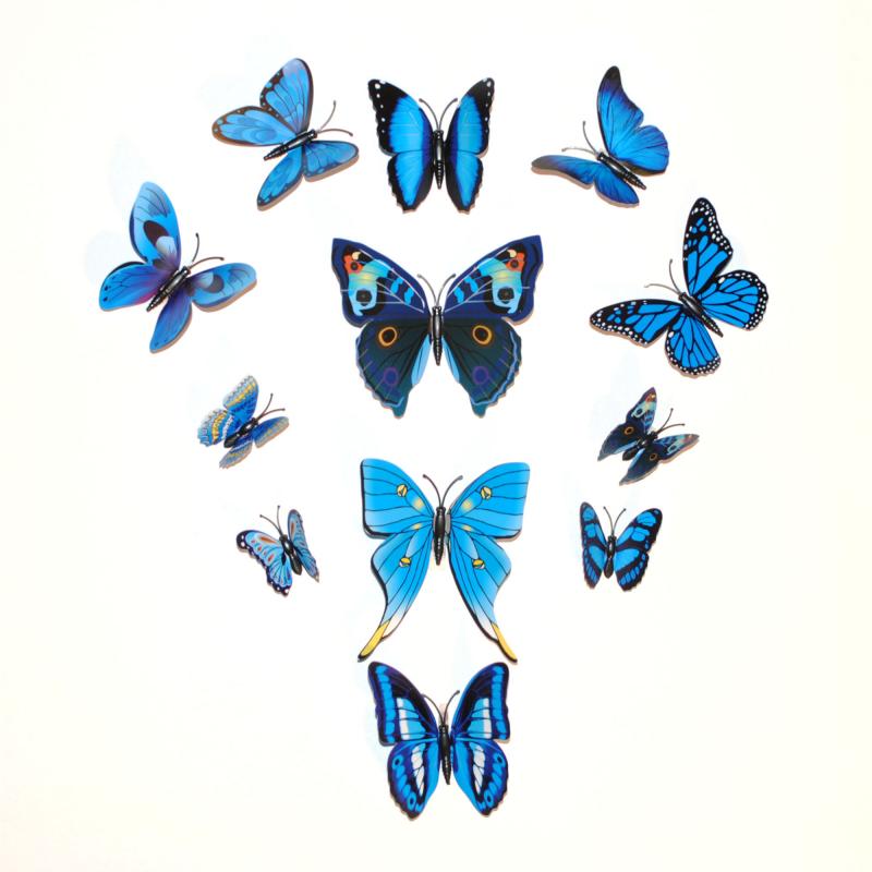 Dekorativa blå fjärilar (modell 3)