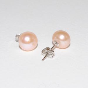 Pärlörhängen med rosa pärlor