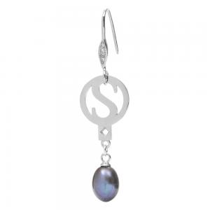 Thonite - Droppörhängen i äkta sterlingsilver med sötvattenpärlor