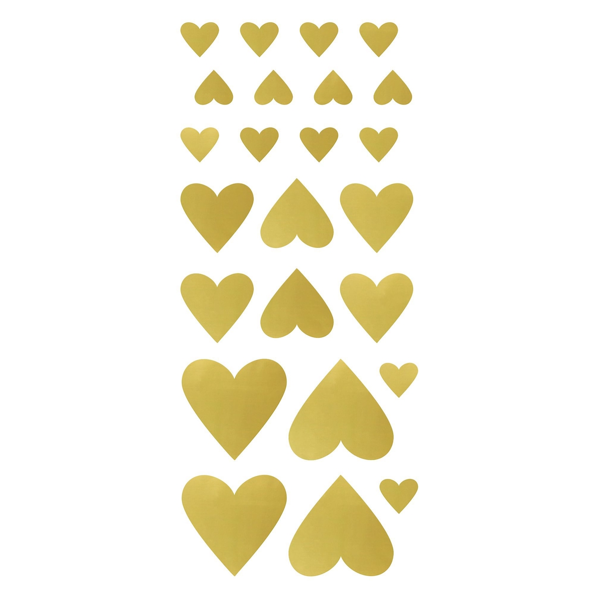 Stickers 4 ark hjärtan guld