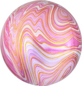 Folieballong marble rosa