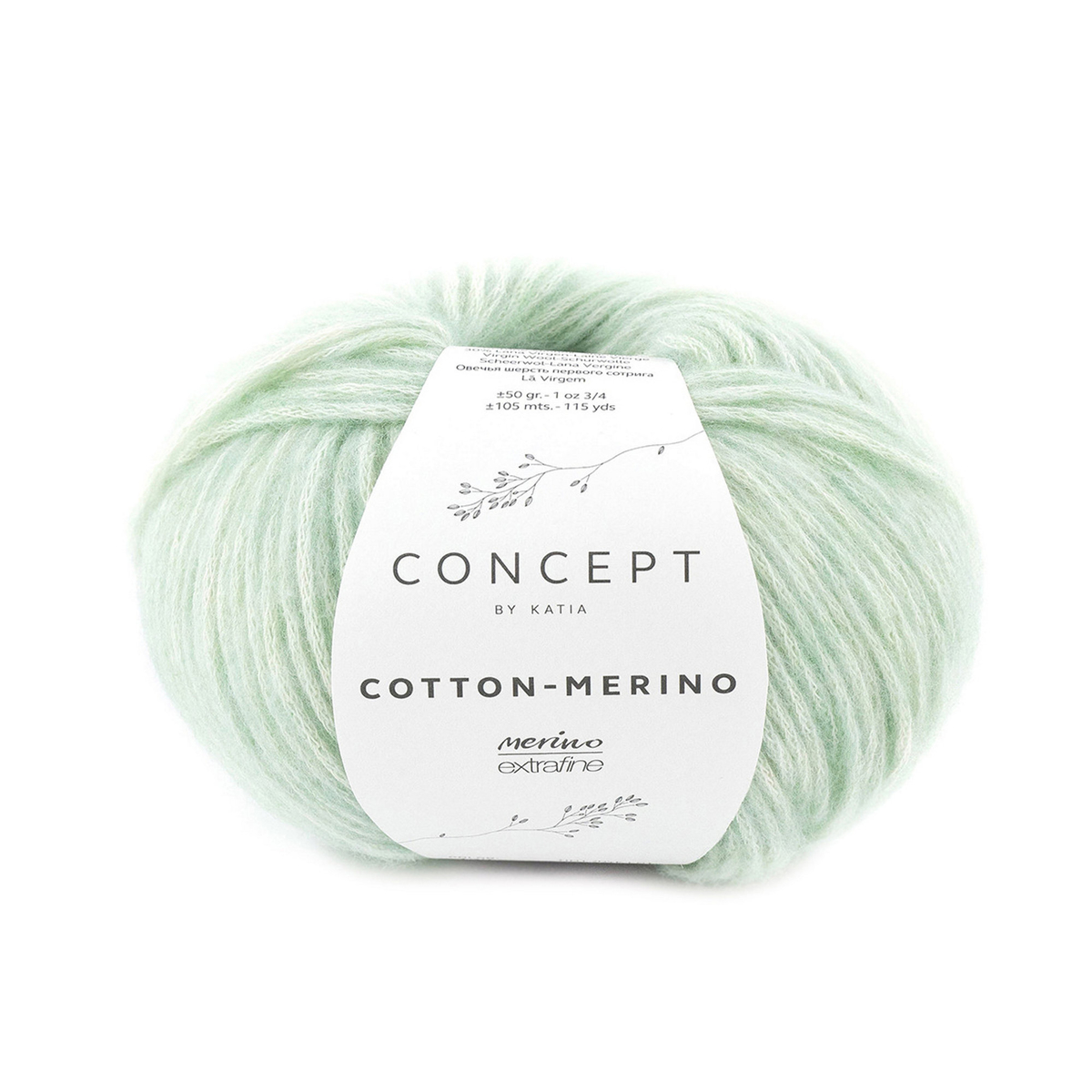 Garn cotton merino 50g lj.grön