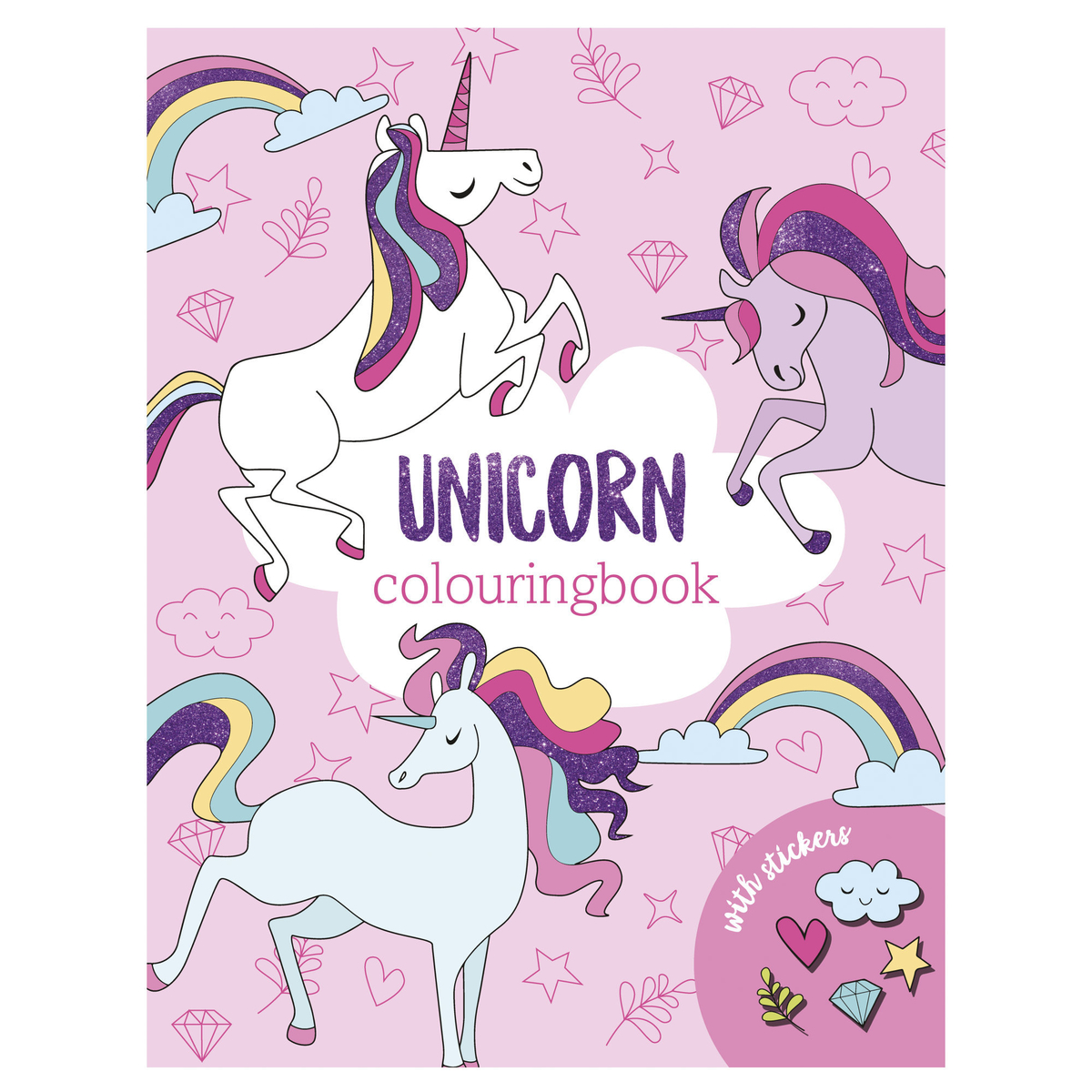 Målarbok unicorn w.stickers
