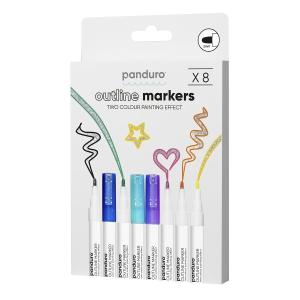 PANDURO OUTLINE MARKERS 8-PACK