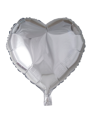 Folieballong hjärta 46cm silver