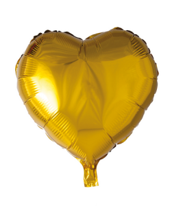 Folieballong hjärta guld 46cm