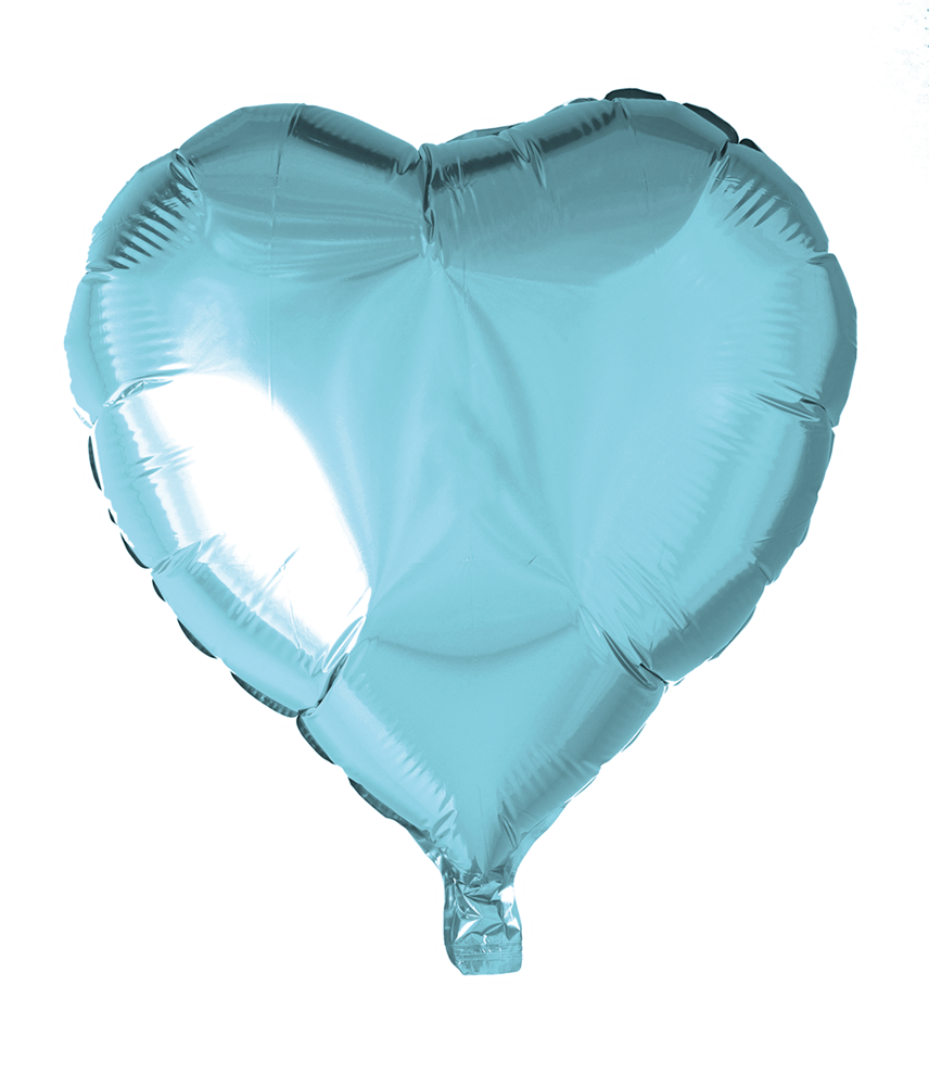 Folieballong 46cm hjärta ljusblå