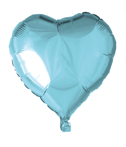 Folieballong 46cm hjärta ljusblå