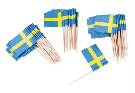 Cocktail sticks svenska flaggan 50-pack