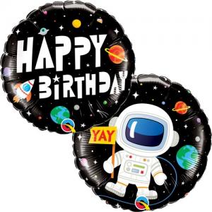 Folieballong happy birthday astronaut