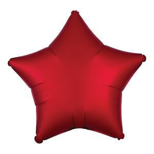 Folieballong stjärna satin 46cm röd