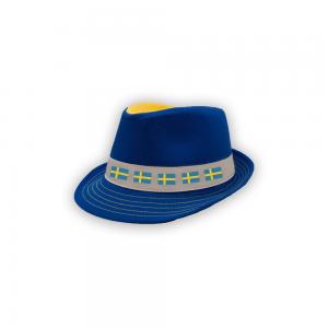 Hatt blå/gul fedora
