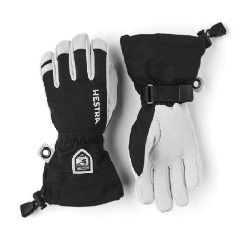 Hestra Army Leather Heli Ski Jr. - 5 Finger Svart