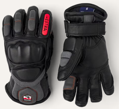 Hestra Impact Racing Jr 5 finger Svart & flamröd