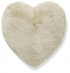 Fluffy heart cushion - Beige