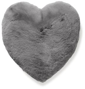 Fluffy heart cushion - Grey