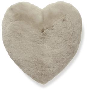 Fluffy heart cushion - Taupe