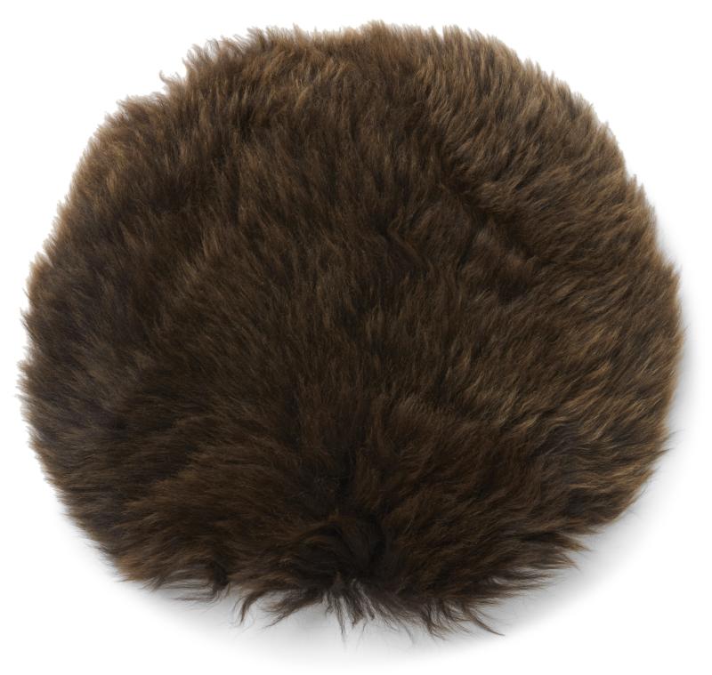 Gently round seat cover. 34. Sheepskin - Bear Brown
