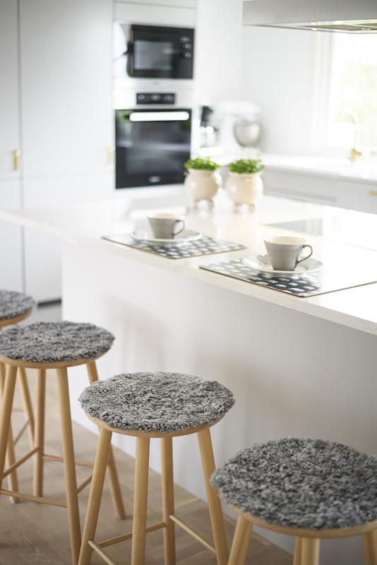 Curly Seatpad 34Ø - Charcoal Silvergrey