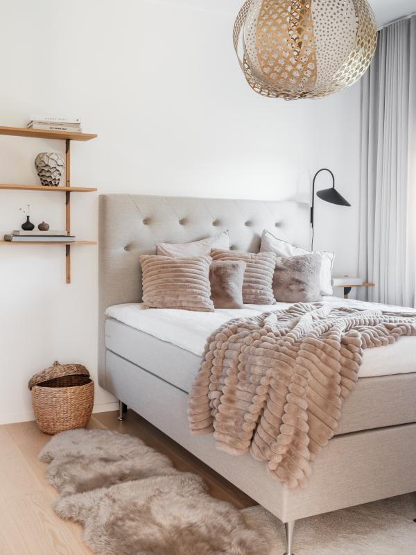 Stripy Blanket - Taupe