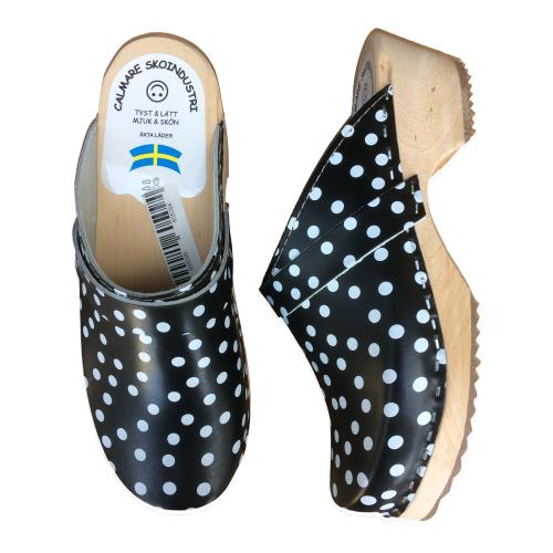 Trätofflor DarkBlue Dot