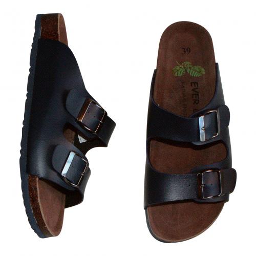 Comfort sandals with innersole in leather