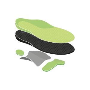 2GO Arch Support Low skosula för lågt fotvalv, grafisk sprängskiss som visar sulans olika ergonomiska skikt.