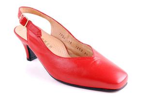 Slingback röd Lädersula