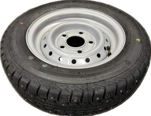 Dubbhjul 155/70 12C  komplett med plåtfälg x 6