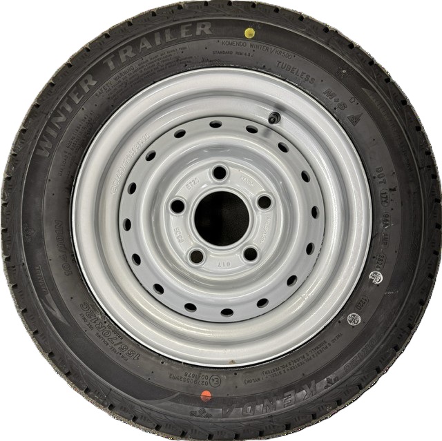 Dubbhjul 155/70 12C  komplett med plåtfälg