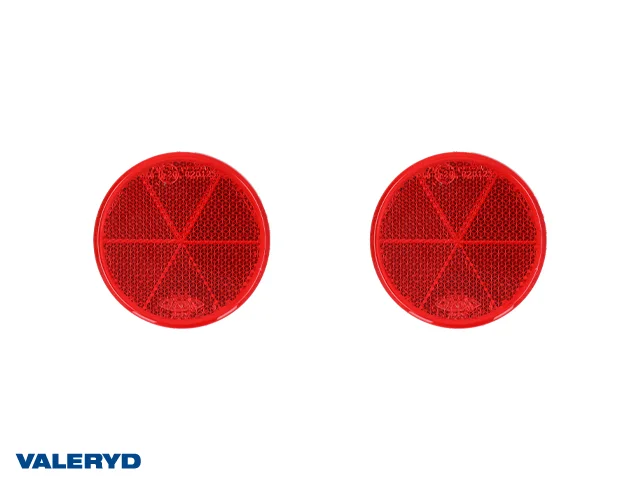 Rund reflex 60mm Röd självhäftande (2-pack)