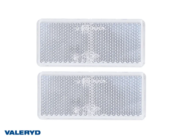 Rektangulär reflex 90x40mm Vit självhäftande (2-pack)