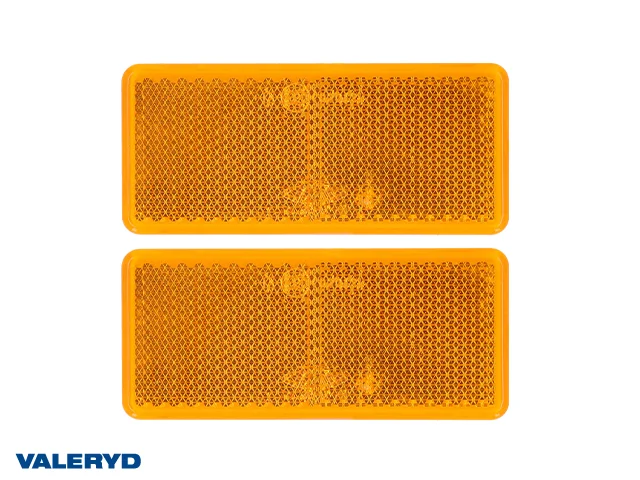 Rektangulär reflex 90x40 Gul självhäftande (2-pack)