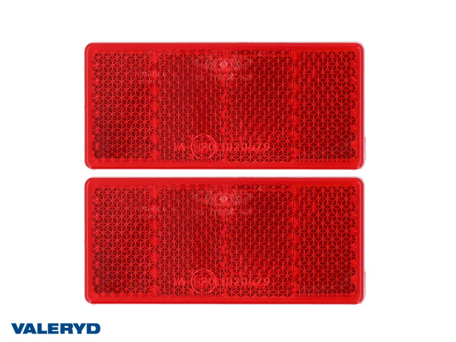 Rektangulär reflex 69x31,5mm Röd självhäftande (2-pack)