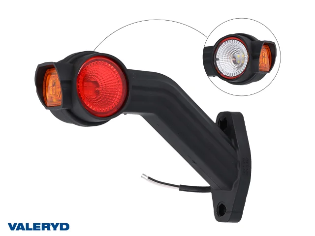 LED Breddmarkeringslykta Valeryd 190x138xØ52mm Vä Röd/Vit/Gul, 12-36V, 0,5m kabel