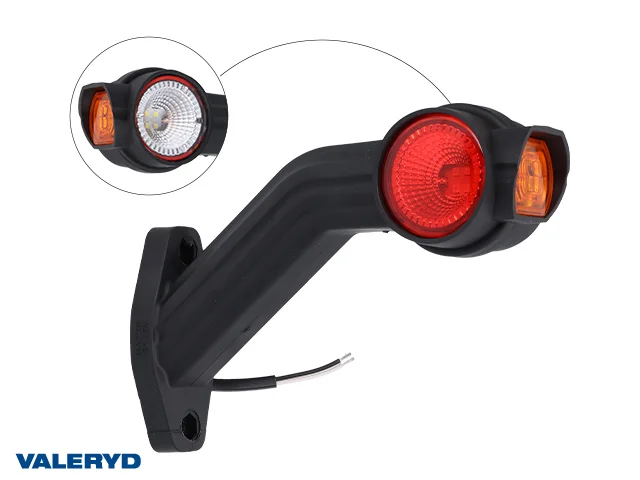 LED Breddmarkeringslykta Valeryd 190x138xØ52mm Hö Röd/Vit/Gul, 12-36V, 0,5m kabel