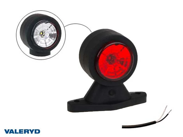 LED Breddmarkeringslykta Valeryd 88x118x45mm vit/röd 12-30V inkl. 400 mm kabel, höger/vänster