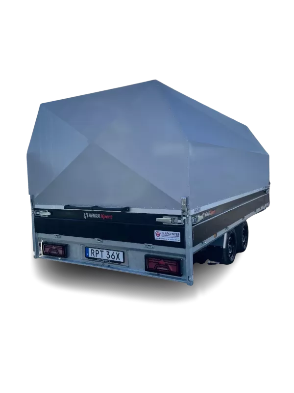 Henra högbyggt släp med aluminiumkåpa