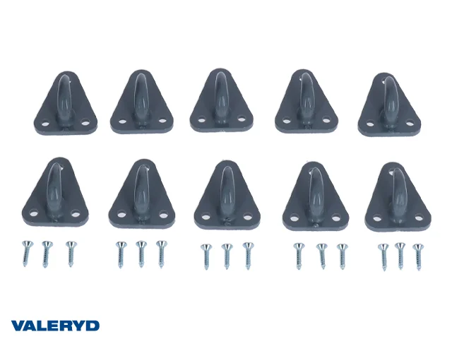 Fästkrok till lastnät med skruv (10-pack)