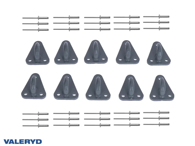 Fästkrok till lastnät med popnit (10-pack)