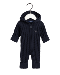 GANT COTTON CABLE ZIP COVERALL EVENING BLUE