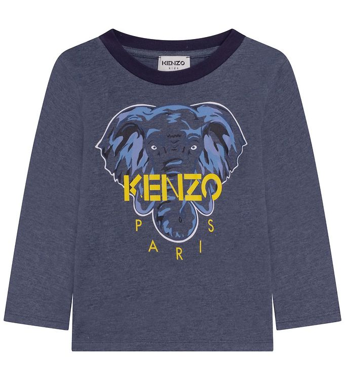 KENZO LS T-SHIRT ELEPHANT MEL BLUE