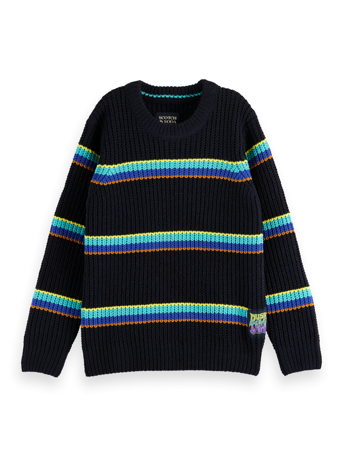SCOTCH CHENILLE CABLE KNIT PULLOVER NAVY