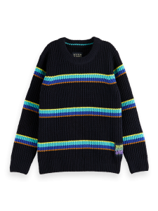SCOTCH CHENILLE CABLE KNIT PULLOVER NAVY