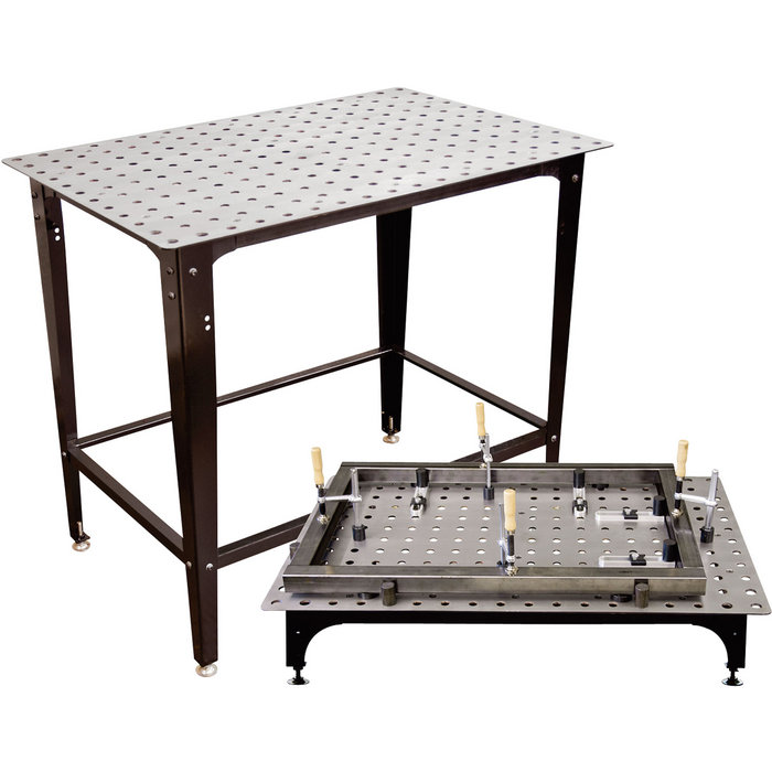 Svetsbord med avtagbara ben. Ställ svetsbordet på golvet eller direkt på din arbetsbänk.